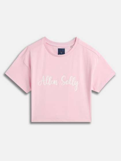 Allen Solly Junior Girls
                    Typography Printed Round Neck Extended Sleeves
                    Cotton T-shirt