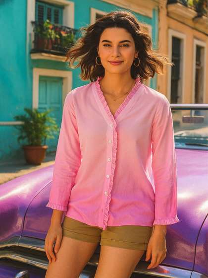 Maaesa Tie & Dyed Casual Shirt