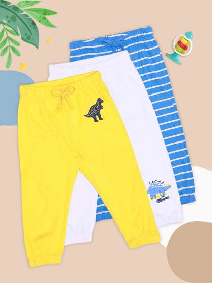 Pantaloons Baby Infant
                    Boys Pack of 3 Striped Mid-Rise Joggers
