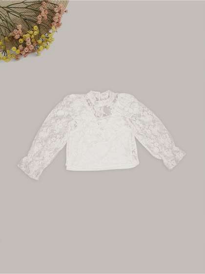 Pantaloons Junior
                      Girls Floral Mandarin Collar Top