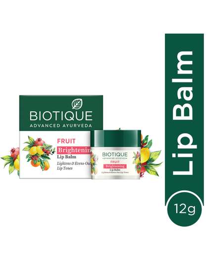 Biotique Fruit
                    Brightening Lip Balm - Reduces Pigmentation &
                    Evens out Lip tone - 12g