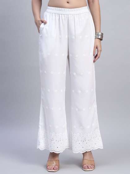 Shopping Queen Women
                        Embroidered Cotton Ethnic Palazzos