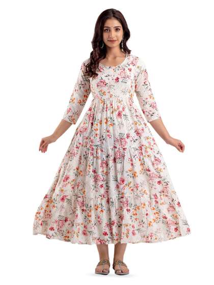 KALINI Women
                          Floral Printed Maternity Anarkali Kurta