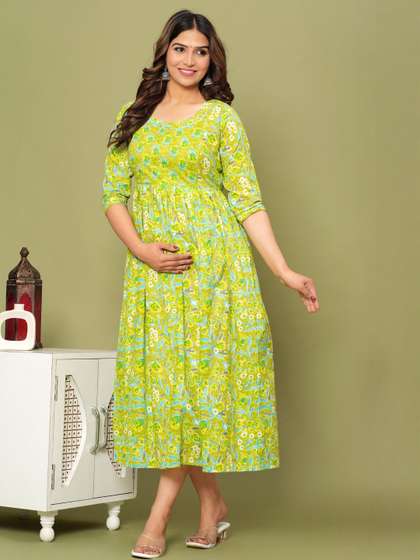 CLOTHYCORP Floral
                        Printed Maternity Anarkali Kurti
