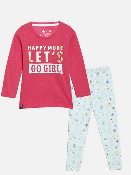 3PIN Girls Printed
                        Round Neck Pure Cotton Tshirt & Leggings