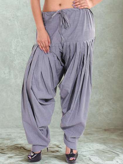 Mytrendzs Grey
                          Pure Cotton Pleated Patiala Salwar