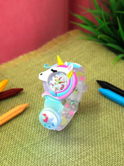 Stoln Pink Unicorn
                    Designed with LED Light Analogue Wrist Watch