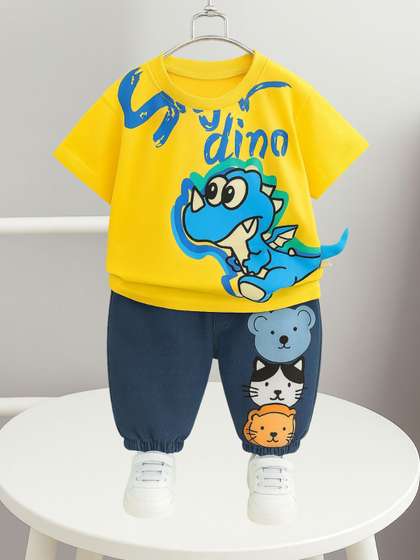Googo Gaaga Boys Graphic
                    Printed T-shirt With Joggers