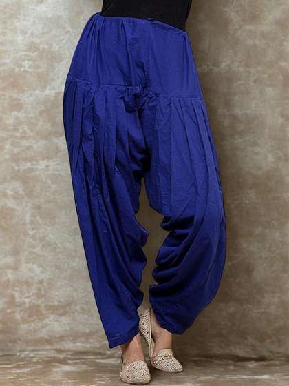 Mytrendzs Blue Pure
                        Cotton Pleated Patiala Salwar