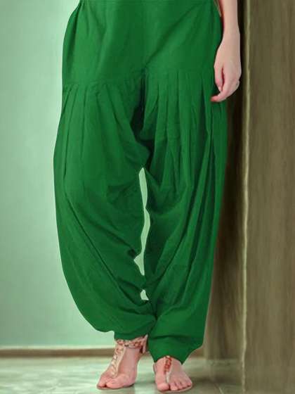 Mytrendzs Green Pure
                        Cotton Pleated Patiala Salwar