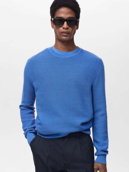MANGO MAN Self
                        Design Slim Fit Pullover