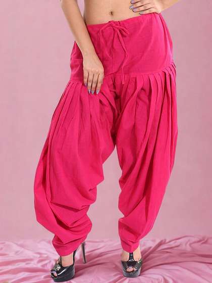 Mytrendzs Women
                        Loose Fit Cotton Pleated Patiala Salwar