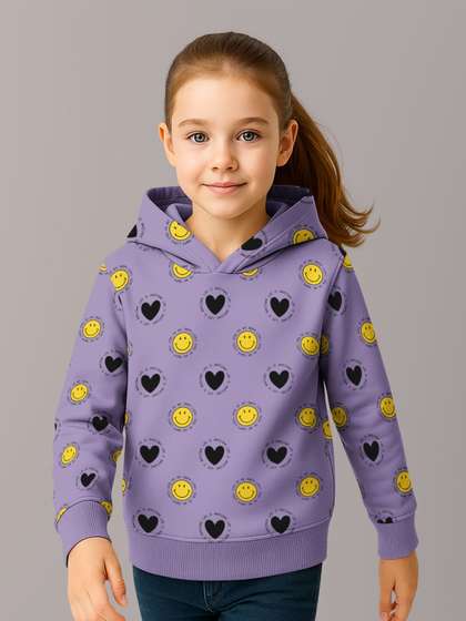 HELLCAT Girls
                    Conversational Printed Hooded Sweatshirt