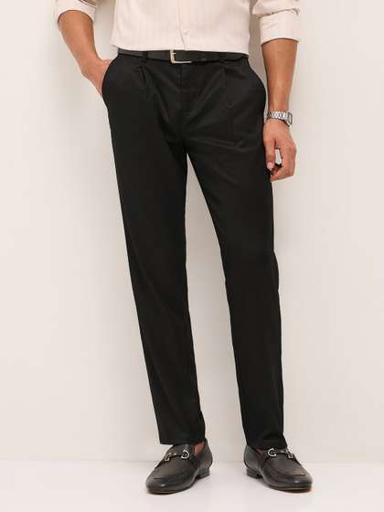 THE BEAR HOUSE Men
                          Regular Fit Mid-Rise Formal Trousers