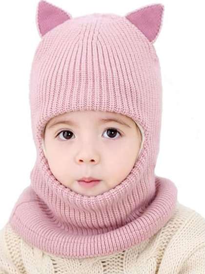 Gajraj Kids Self Design
                    Woolen Monkey Cap