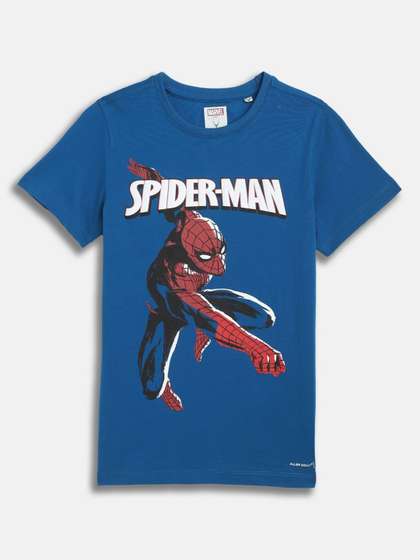 Allen Solly Junior Boys
                    Spider-Man Superhero Printed Round Neck Cotton
                    T-shirt