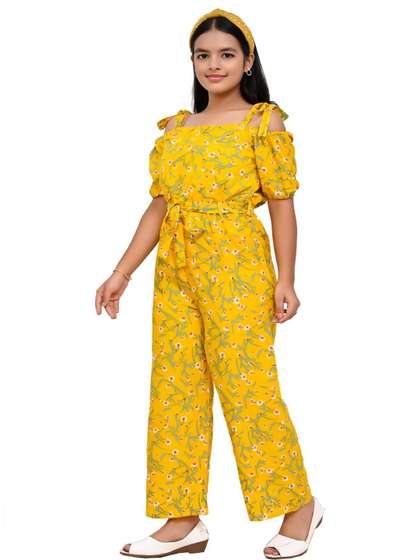 Naida Girls
                      Off-Shoulder Printed Basic Jumpsuit