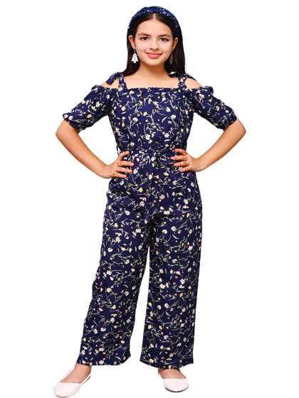 Naida Girls Off-Shoulder
                    Printed Jumpsuit
