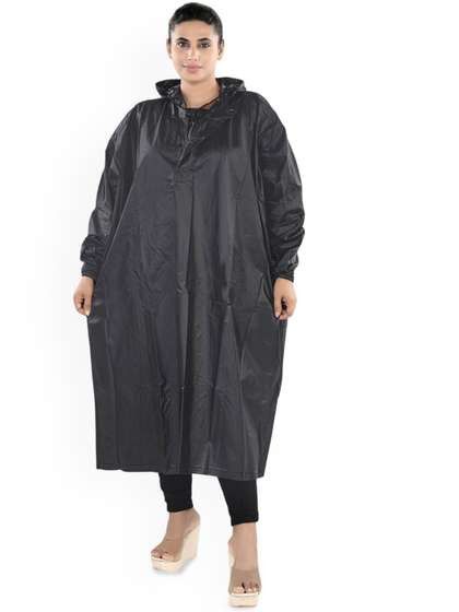 CLUB SEVENTY TWO
                        Women Solid Hooded Rain Jacket
