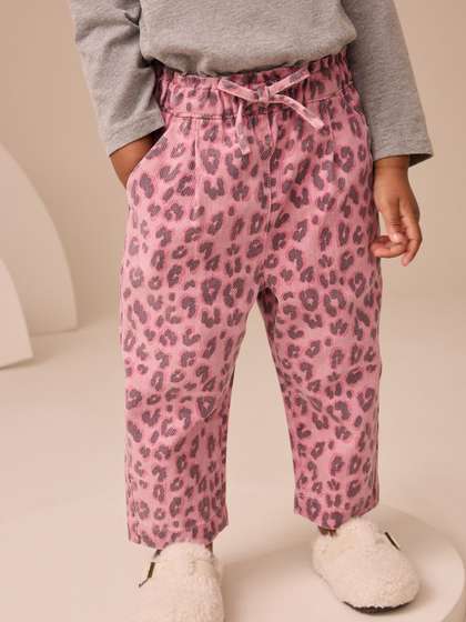 NEXT Teen Girls Regular
                    Fit Pure Cotton Mid-Rise Animal Printed Jeans