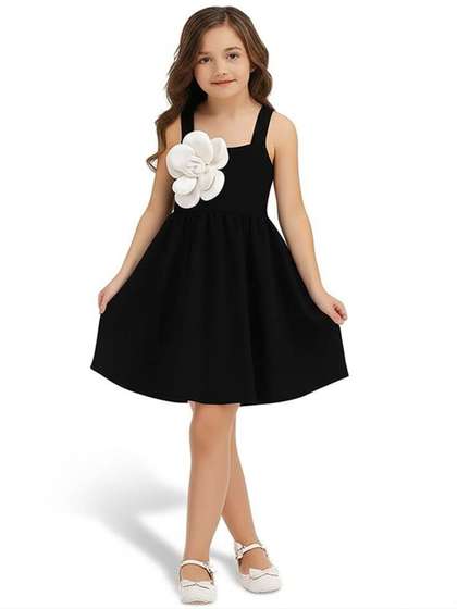 ZIP ZAP ZOOP Girls Solid
                    Applique Fit & Flare Dress