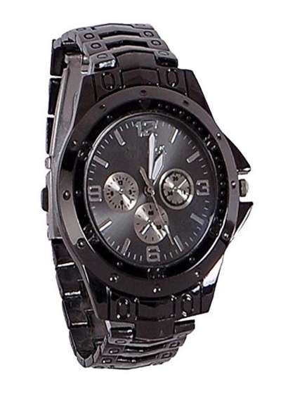 THE SHOPOHOLIC Boys
                    Embellished Dial & Bracelet Style Straps
                    Analogue Watch FULL-BLK