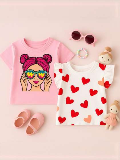 Luke & Lilly Girls
                    Regular Fit Cotton Tshirts
