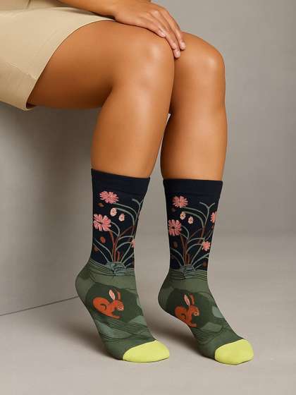 ZEVORA Patterned Calf
                      Length Socks