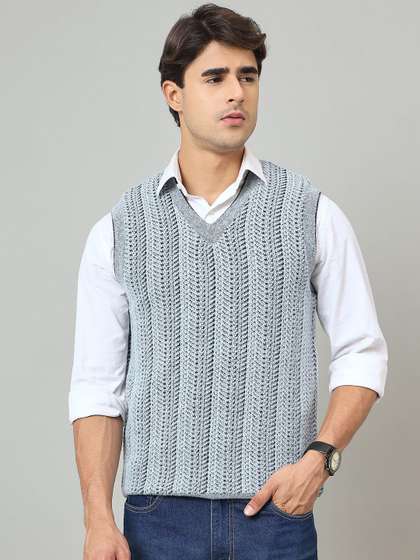 Duke Men Self-design
                        V-Neck Reversible Sweater Vest
