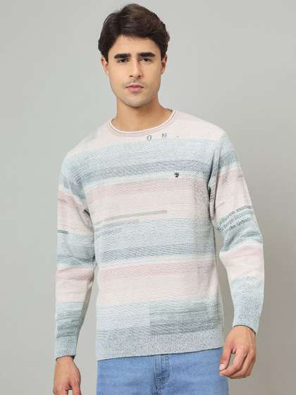 Duke Men Striped
                        Self Design Round Neck Pullover