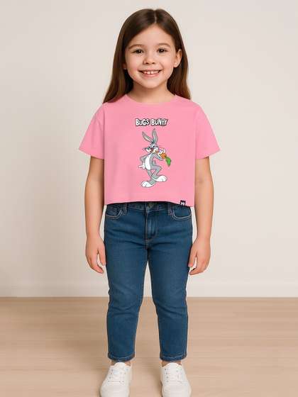 YK X Minute Mirth Girls
                    Looney Tunes Printed T-shirt