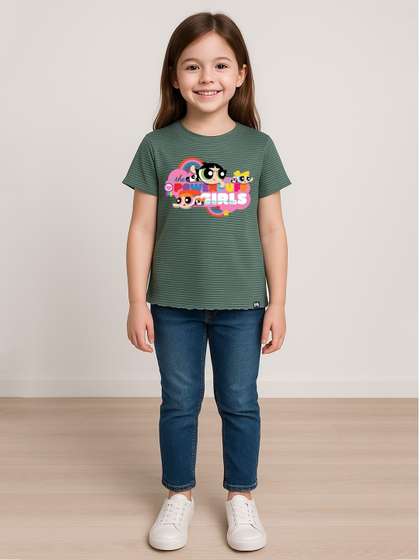 YK X Minute Mirth
                      Girls Powerpuff Girls Printed T-Shirt