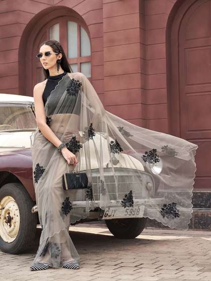 Tikhi Imli Floral
                        Emboridered Saree