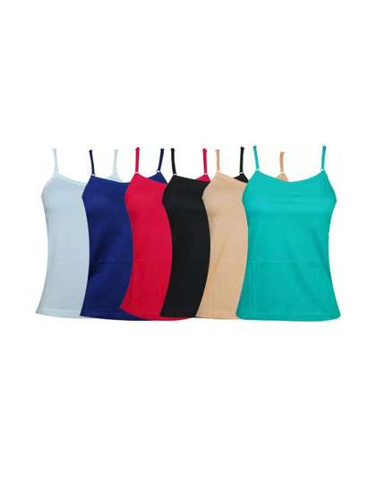 WellFitLook Womens
                        Pack of 6 Camisole Adjustment Slips