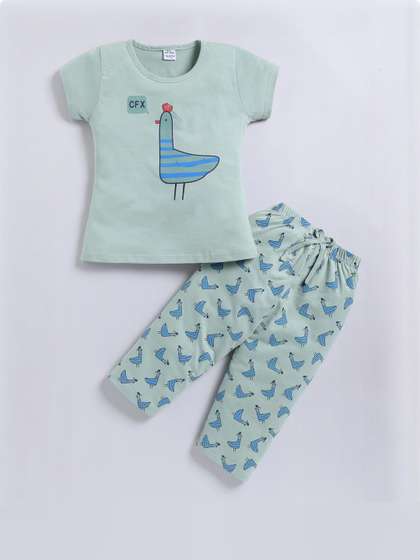 GEMINI Girls Green
                    Printed Nightdress