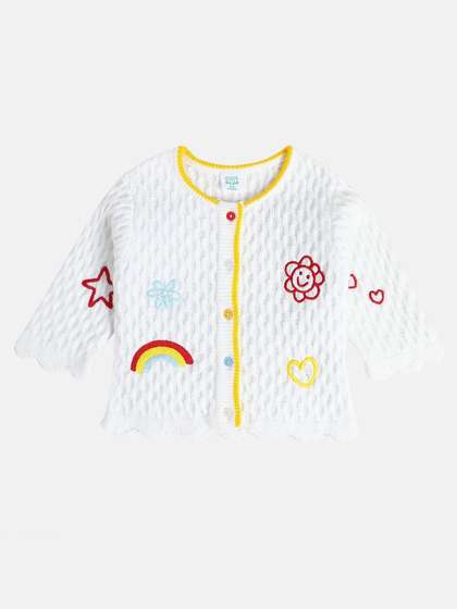 MINI KLUB Girls Full
                    Sleeves Embroidered Sweater