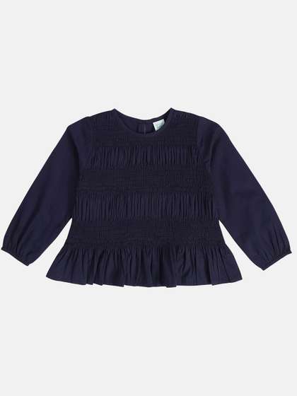 MINI KLUB Girls Pure
                    Cotton Smocked Top