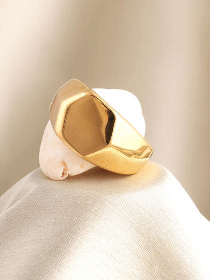 PALMONAS Men
                      Gold-Plated Stainless Steel Waterproof &
                      Anti-Tarnish Finger Ring