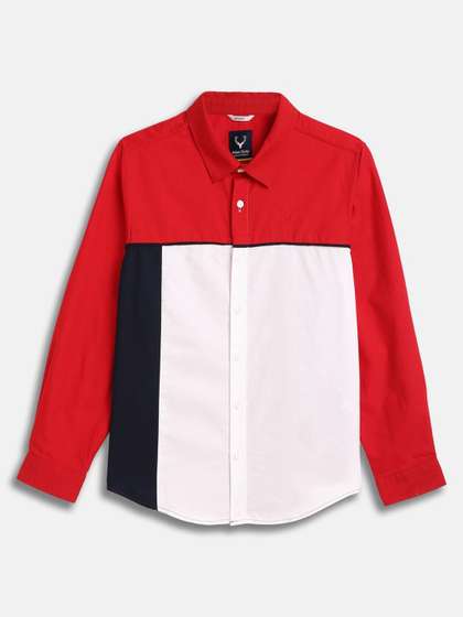 Allen Solly Junior Boys
                    Slim Fit Colourblocked Spread Collar Pure Cotton
                    Casual Shirt