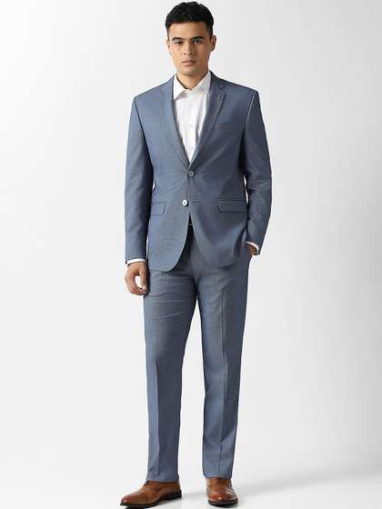 Van Heusen Men Notched
                      Lapel Single-Breasted Slim-Fit Formal Two Piece
                      Suit