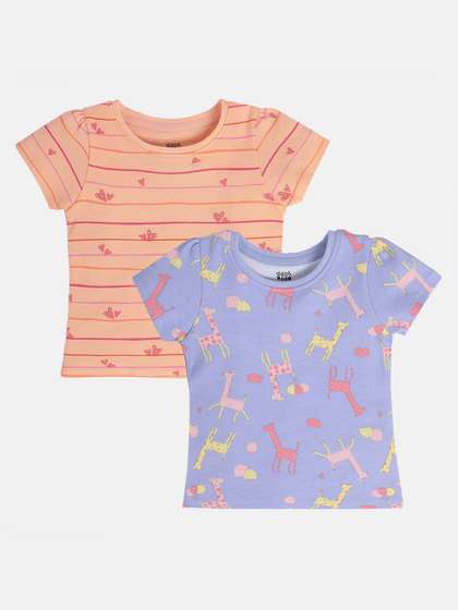 MINI KLUB Girls Pack Of
                    2 Printed Cotton Top