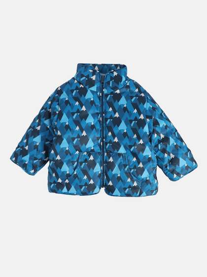 MINI KLUB Boys Mock
                    Collar Geometric Padded Jacket