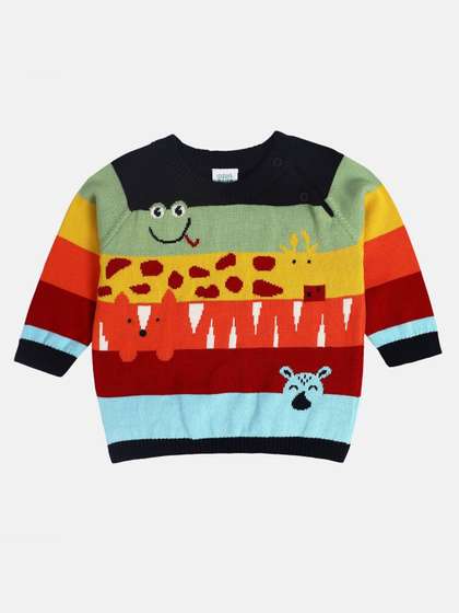 MINI KLUB Boys Self
                      Design Cotton Full Sleeves Pullover