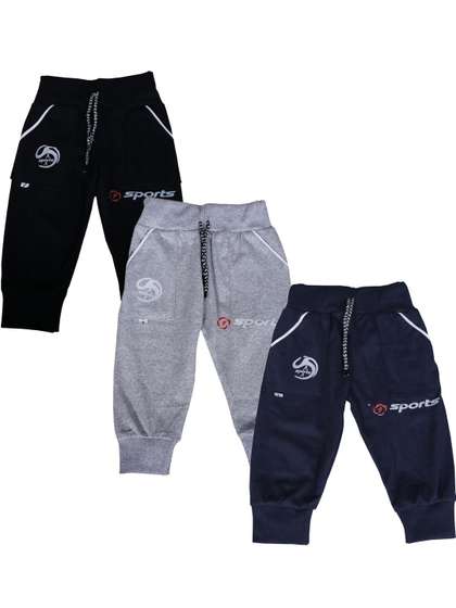ARSIA Pack of 3 Kids
                    Boys Cotton Track Pants Set