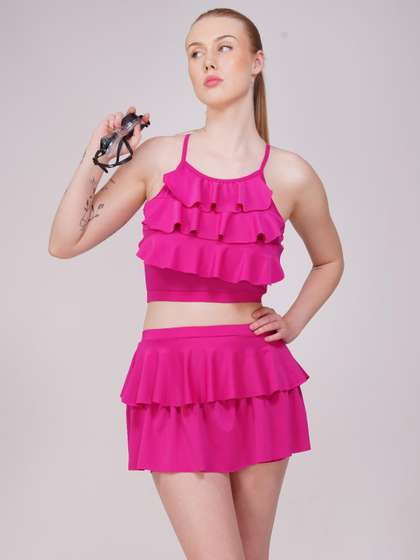 Piftif Padded Frill
                        Ruffle Detail Two-Piece Woman Swimwear
