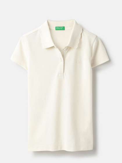 United Colors of
                    Benetton Girls Polo Collar Pure Cotton T-shirt