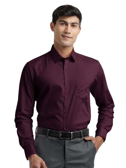 OTTO Men India
                          Slim Fit Solid Spread Collar Formal Shirt