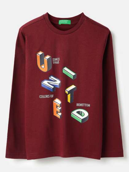 United Colors of
                    Benetton Boys Printed Pure Cotton T-shirt