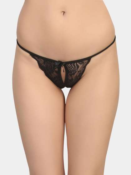 SweetFlirt
                          Enterprises Pack of 2 Crotchless Erotic Lace
                          G-String Thong Panty for Women