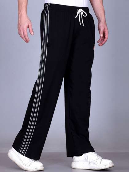 HVBK Men Straight
                        Fit Mid-Rise Side Stripes Track Pants